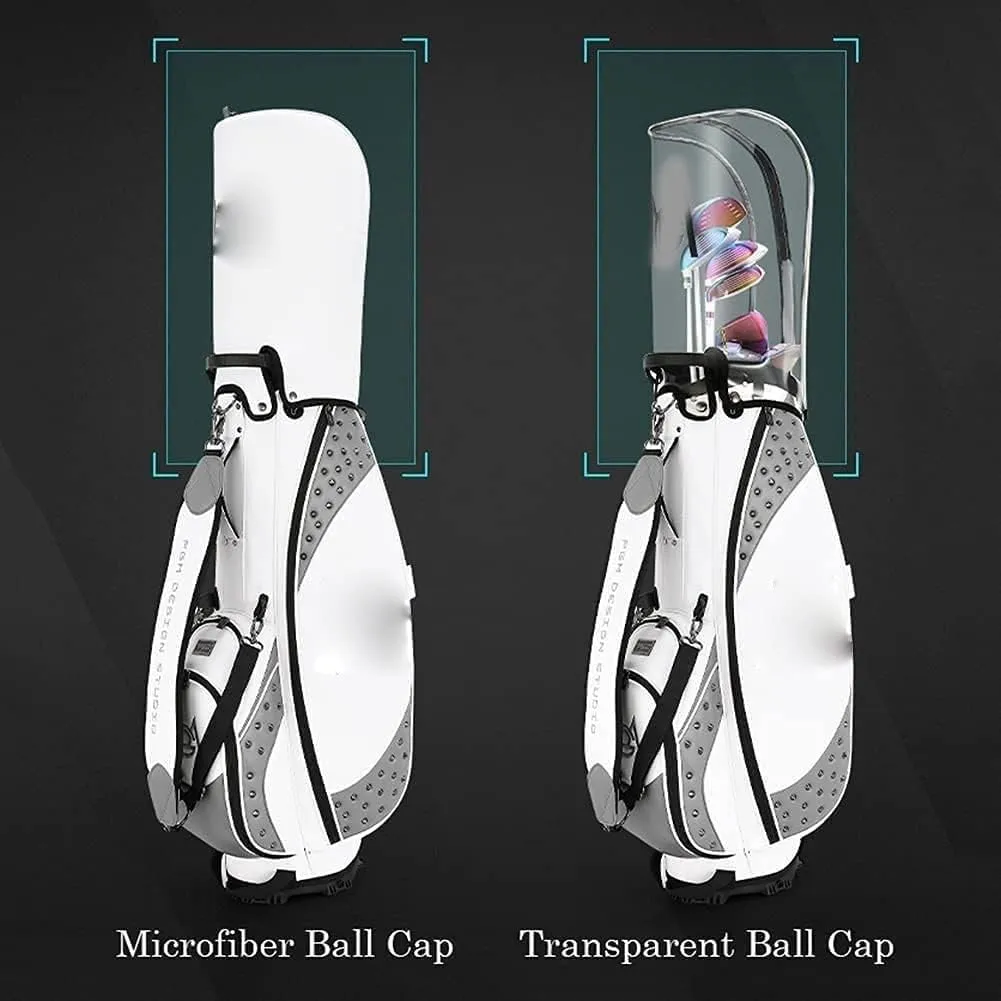 Golf Cart Bag 5 Dividers Top Clubs Organizer Lightweight,Dust Cover and Backpack Strap, Cover to Protect Clubs (Color : White)