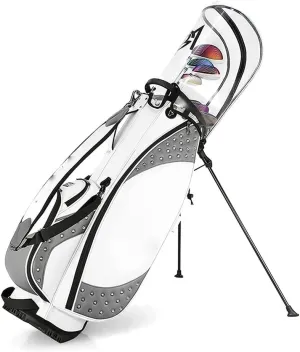 Golf Cart Bag 5 Dividers Top Clubs Organizer Lightweight,Dust Cover and Backpack Strap, Cover to Protect Clubs (Color : White)