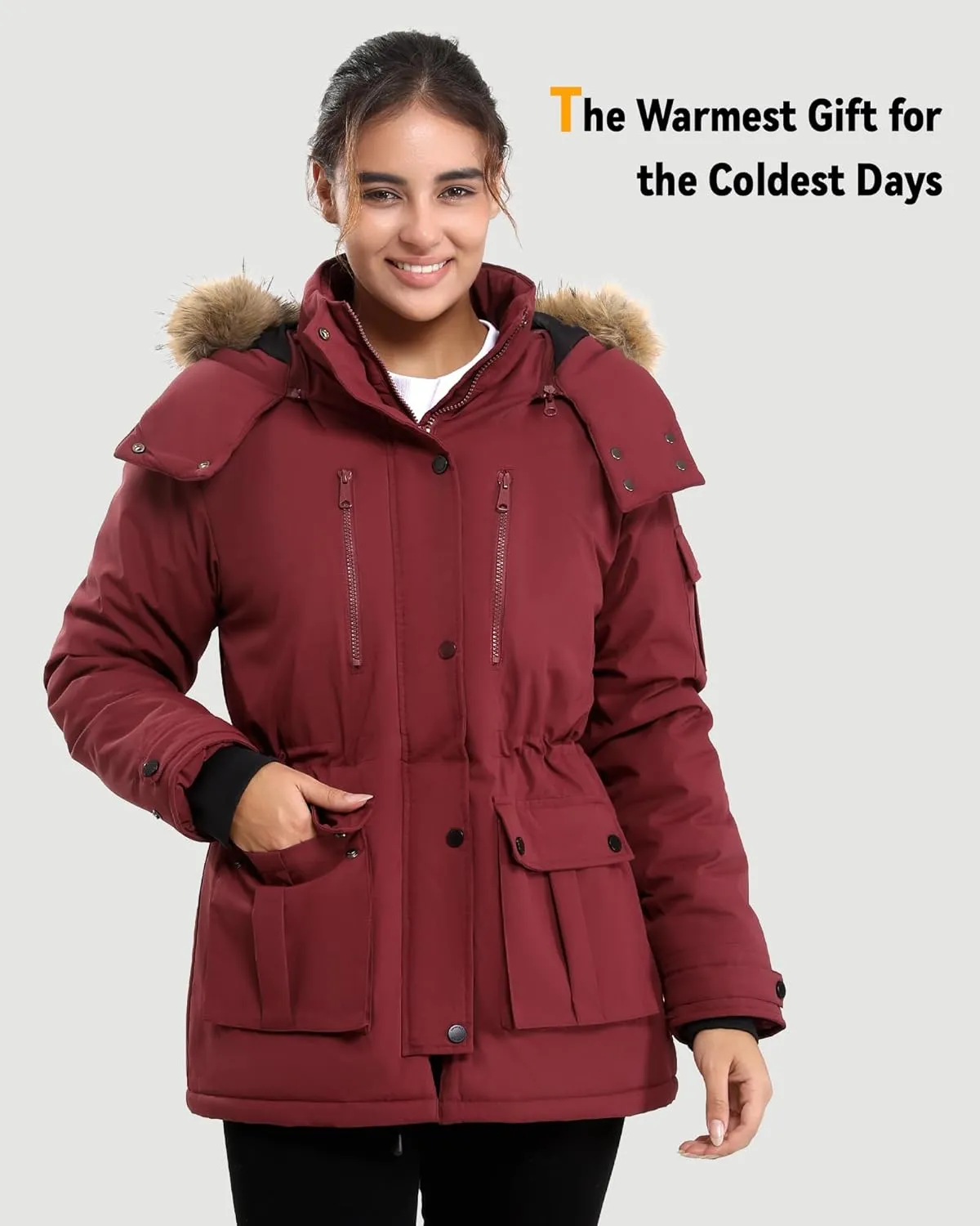 Graphene Heated Jacket for Women with Large Capacity Battery Pack Waterproof Windproof