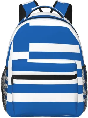 Greek flag Backpack, suitable for light travel, daily multi-purpose bag, suitable for commuting, cycling, work