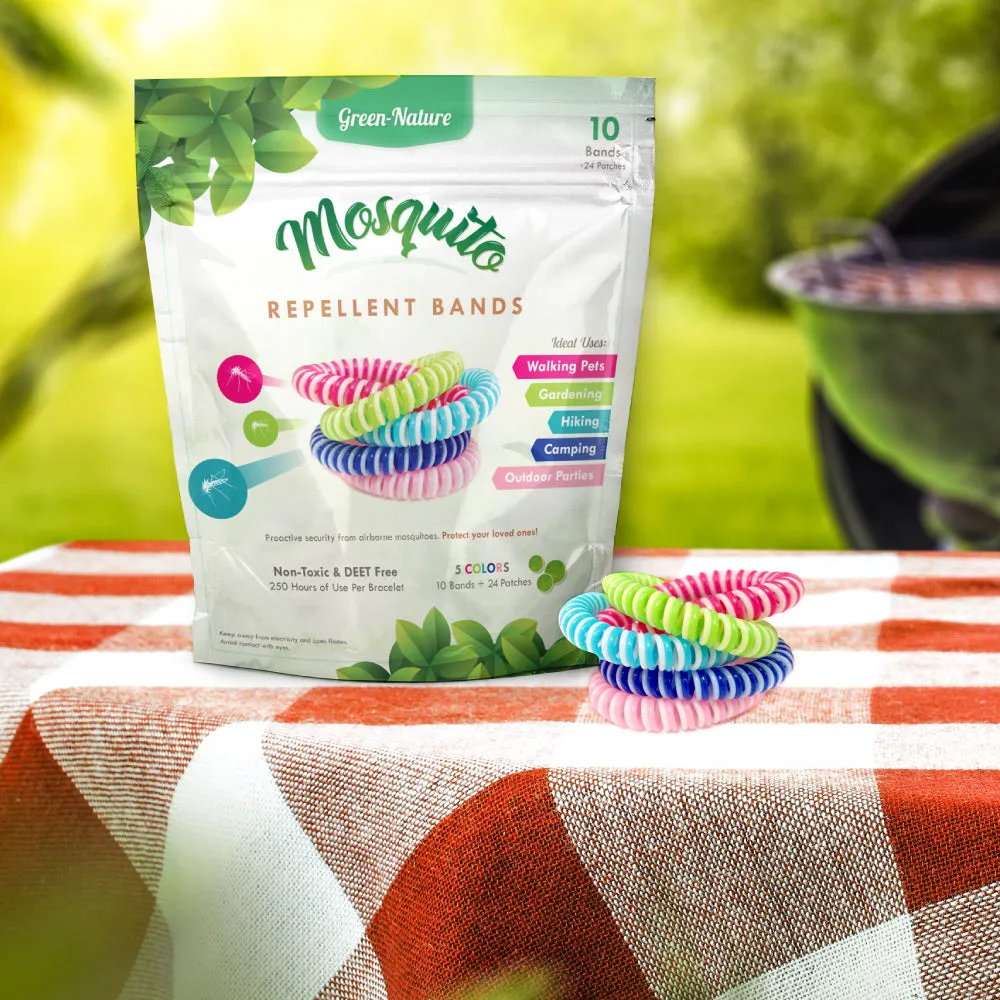 Green Nature Mosquito Repellent Bands with Bonus Repel Stickers