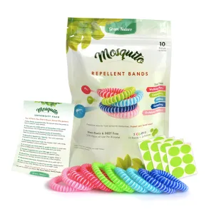 Green Nature Mosquito Repellent Bands with Bonus Repel Stickers