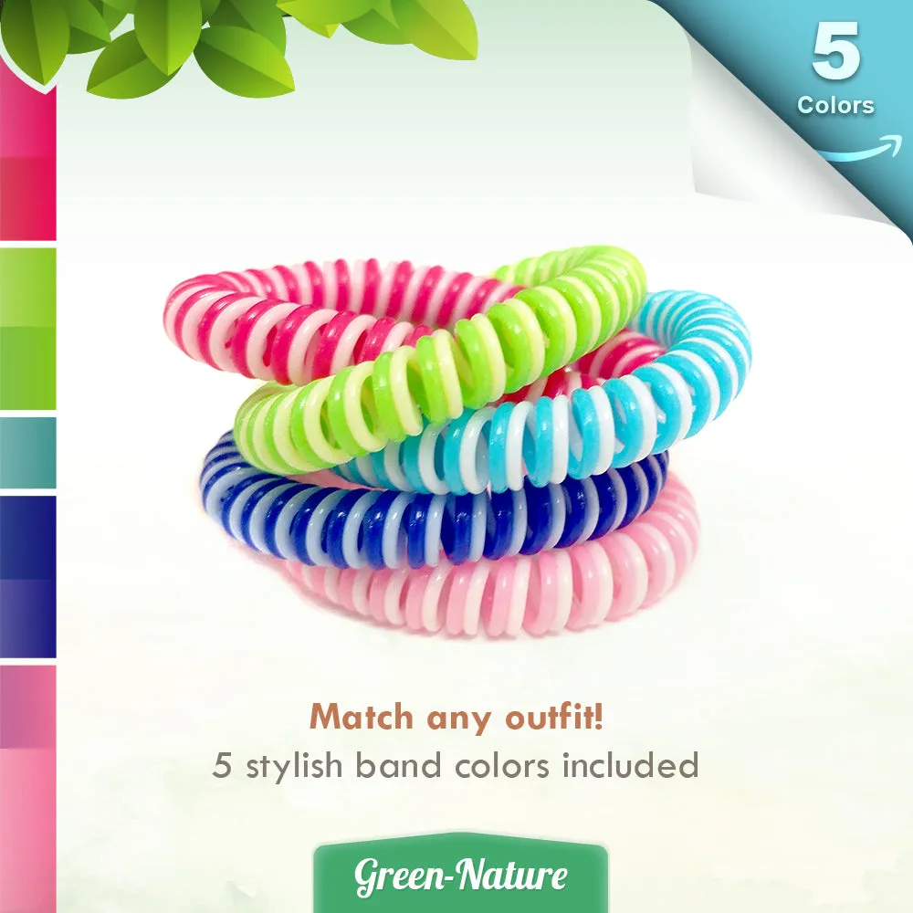 Green Nature Mosquito Repellent Bands with Bonus Repel Stickers