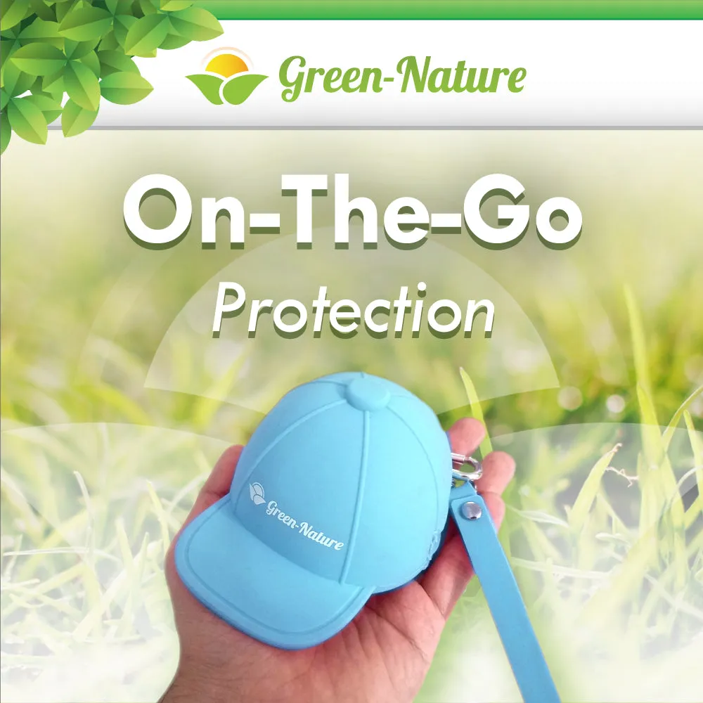 Green-Nature Mosquito Repellent Slap Bracelet , Wristband 3 Pack with Cartoon Figures Blue Hat