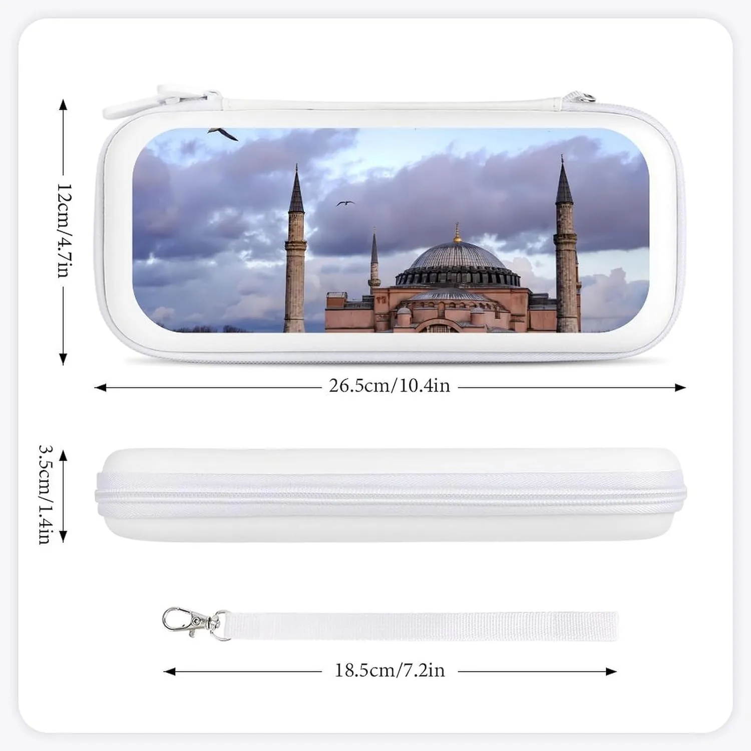 Hagia Sophia Istanbul Turkiye Compatible with Switch Carrying Case Hard Travel Game Bag Pouch with 15 Games Accessories