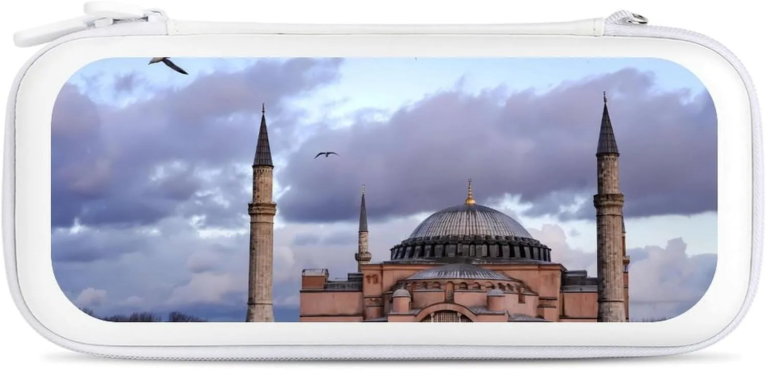Hagia Sophia Istanbul Turkiye Compatible with Switch Carrying Case Hard Travel Game Bag Pouch with 15 Games Accessories