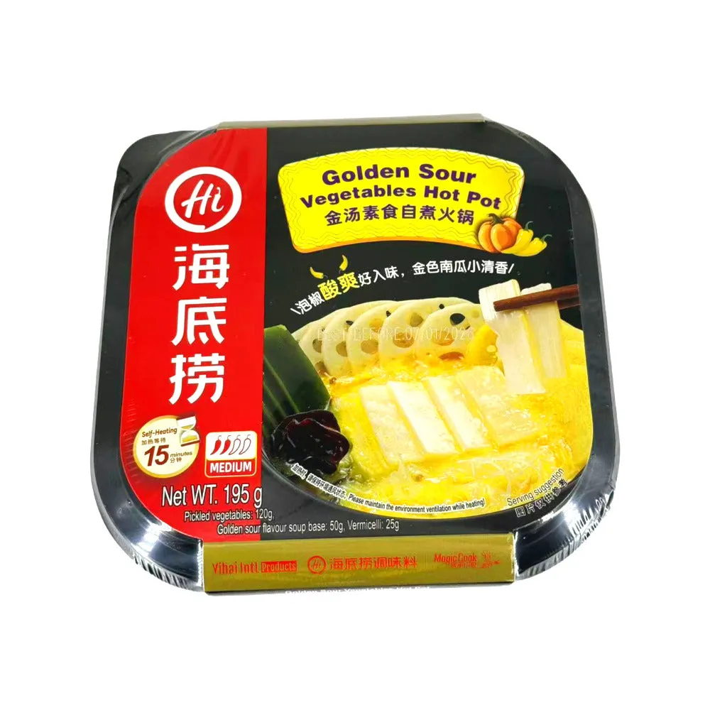 Haidilao Golden Sour Vegetarian Self-Heating Hot Pot - 195g