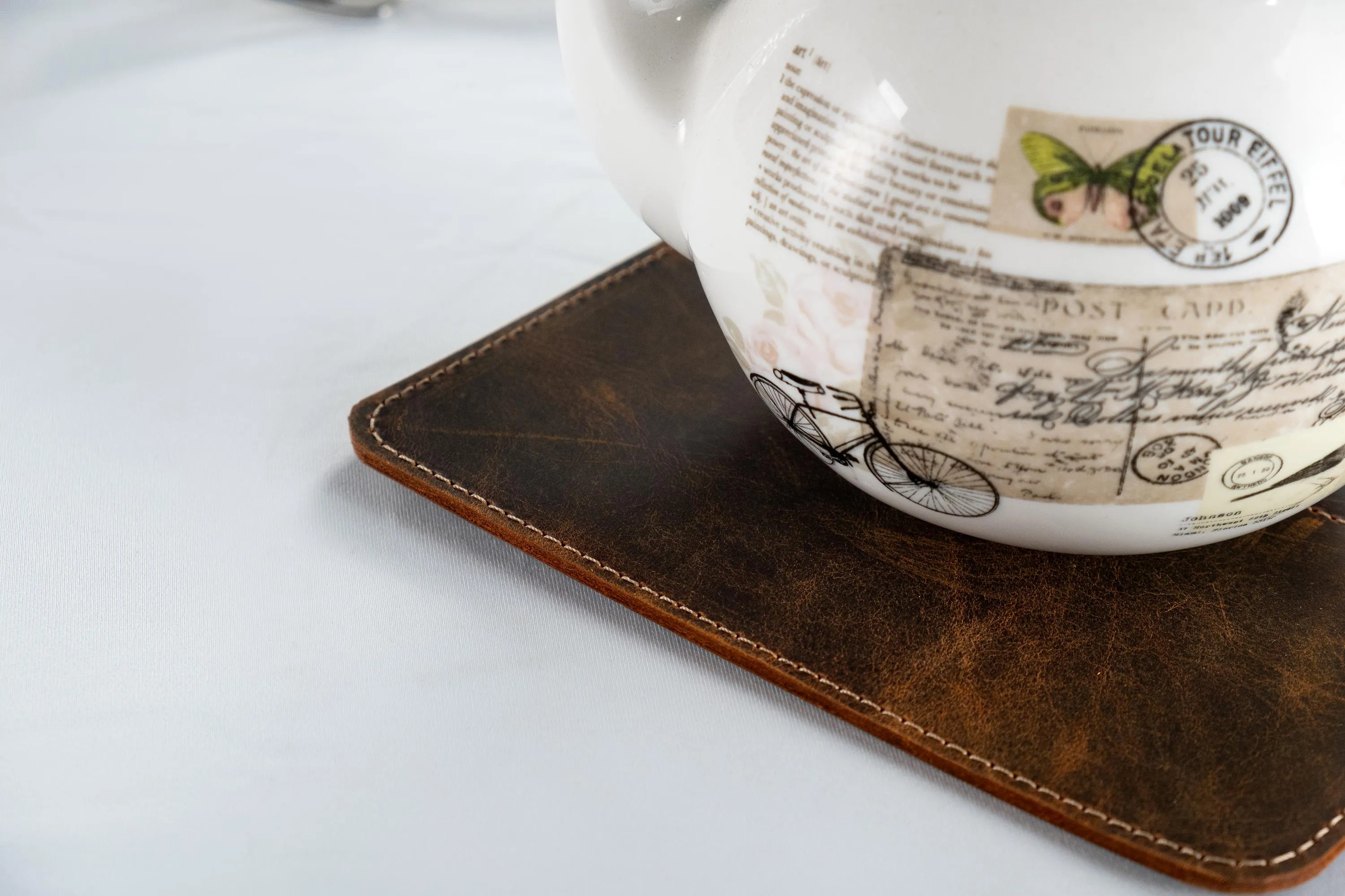 Handmade Leather Pot Mats, Pot Mat for Home, Cafes, Restaurants, Home and Kitchen Decor, Unique Cooking Gift, Set of 2