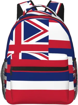 Hawaii Flag Backpack, suitable for light travel, daily multi-purpose bag, suitable for commuting, cycling, work