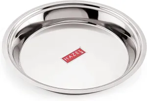 HAZEL Stainless Steel Parat | 39 cm with 4700 ml Capacity Big Size Steel Parat for Dough Flour Kneading | Atta Parat Steel for Kitchen