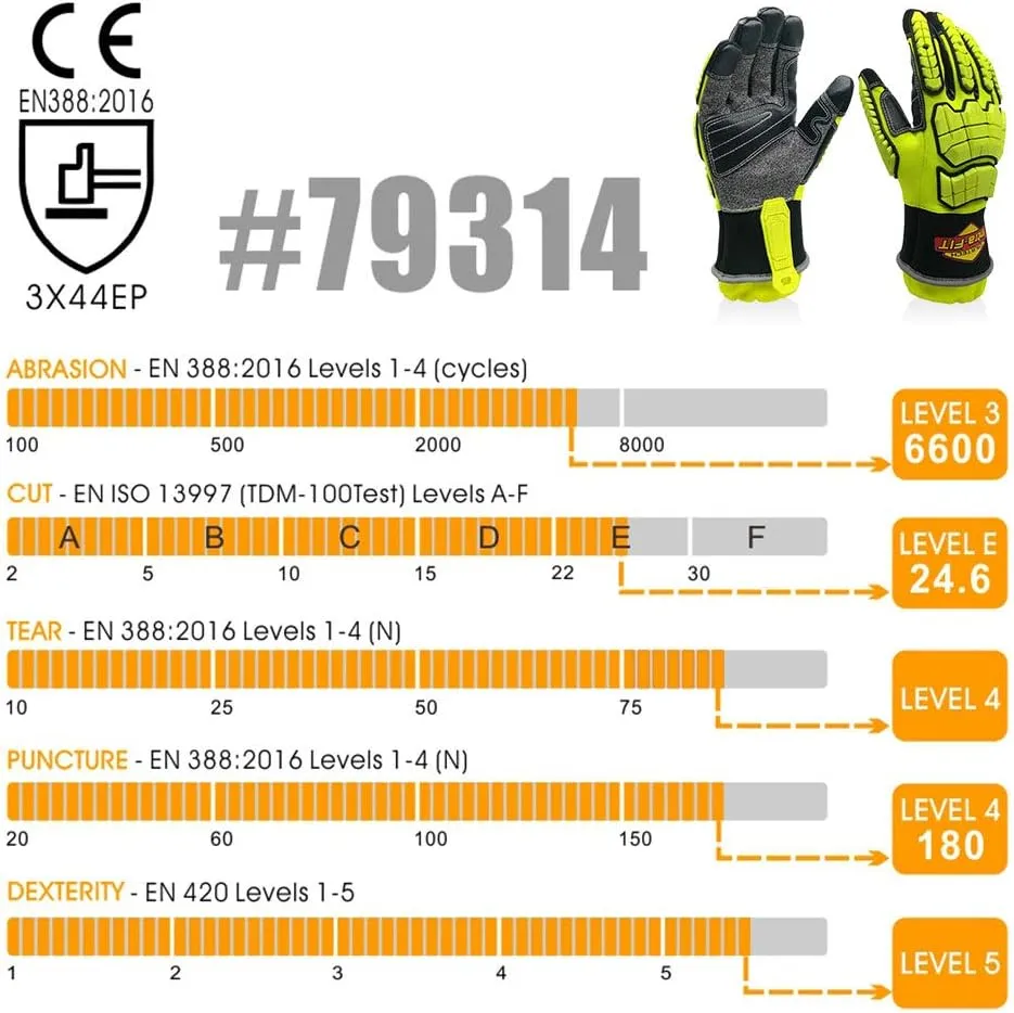 Heavy-duty Rescue Extrication Glove EN388:2016 Certification, Super Dexterity and Ultra Durability