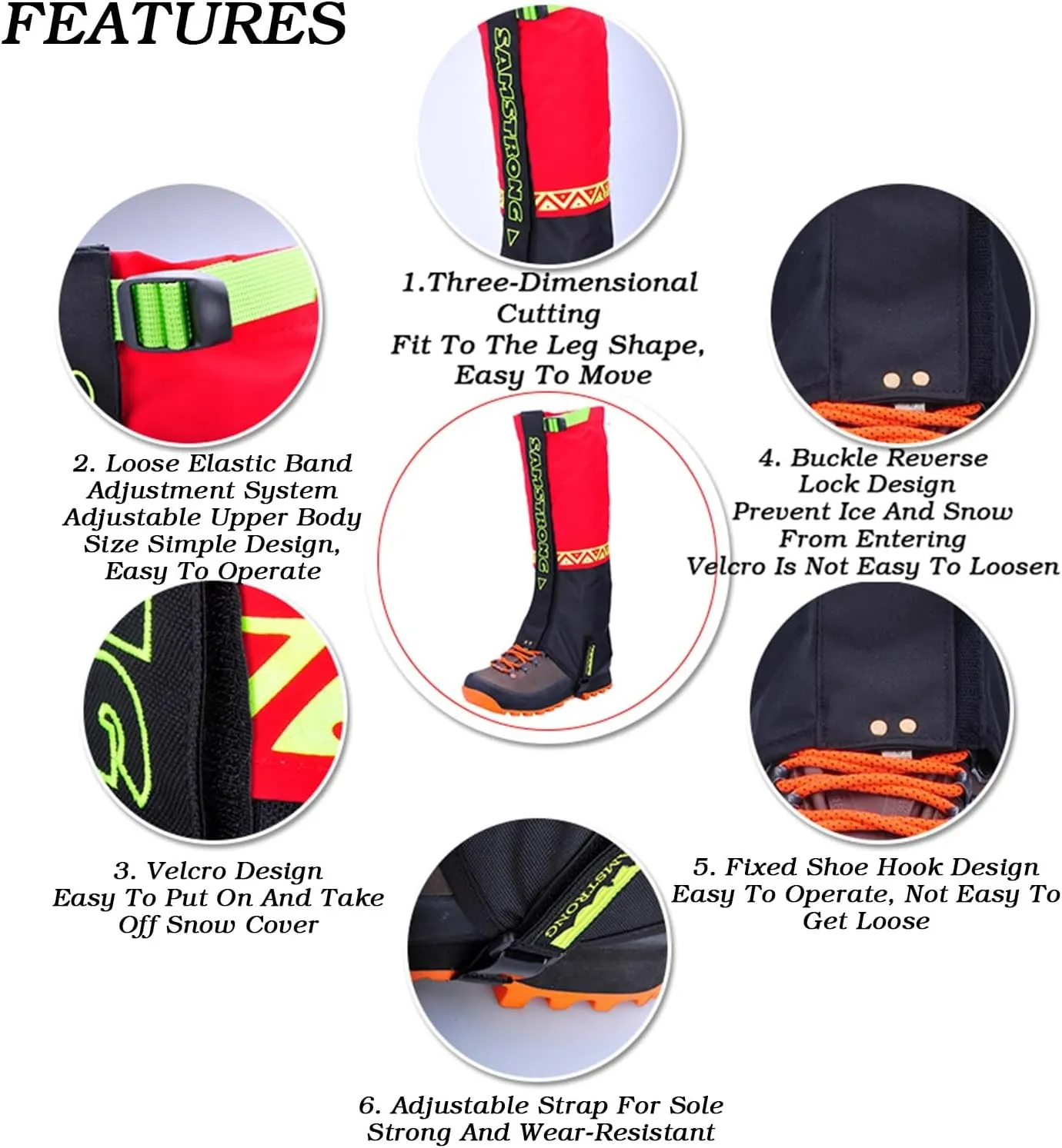 Hiking Gaiters,Snake Bite Protection Guards,Tactical Leg Gaiters,Waterproof and Adjustable Size for Walking Climbing Hiking