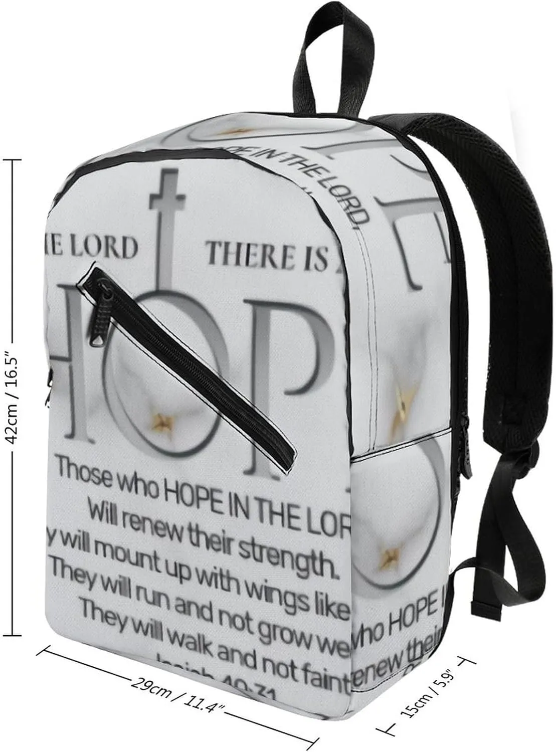 Hope in The Lord Scripture Verse Isaiah Classic Neutral Casual Lightweight Laptop Backpack Made of Materials, Suitable for Multiple Uses