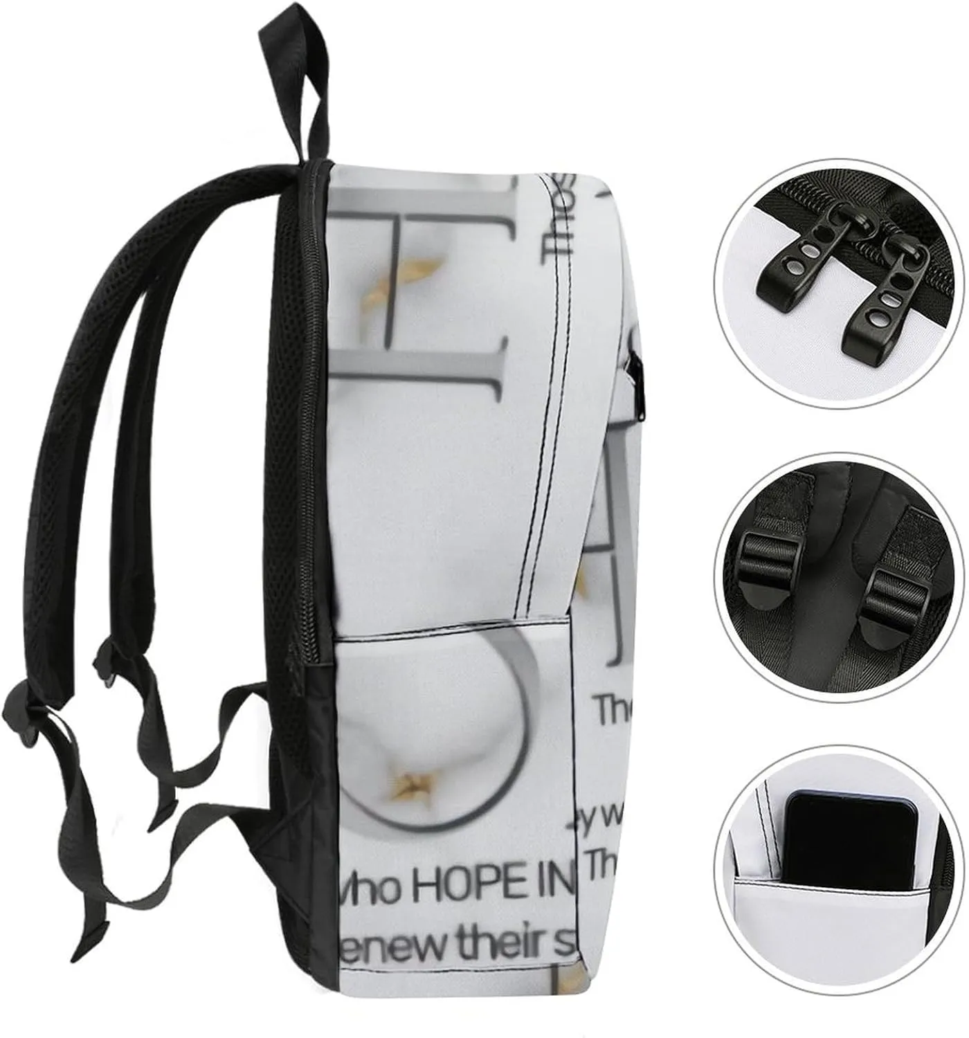 Hope in The Lord Scripture Verse Isaiah Classic Neutral Casual Lightweight Laptop Backpack Made of Materials, Suitable for Multiple Uses