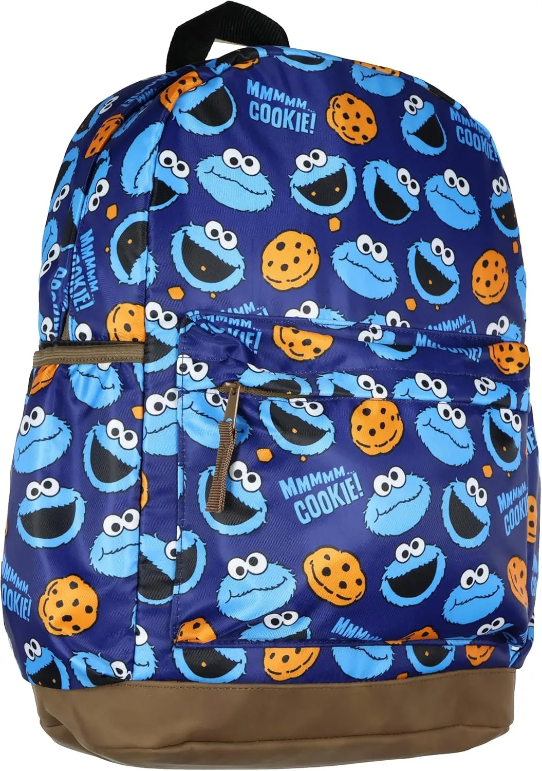 INTIMO Sesame Street Cookie Monster Backpack -School Book Bag with Laptop Tech Sleeve Travel Daypack