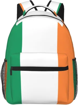 Irish flag Backpack, suitable for light travel, daily multi-purpose bag, suitable for commuting, cycling, work