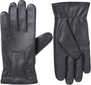 isotoner mens Water Repellent Leather Glove