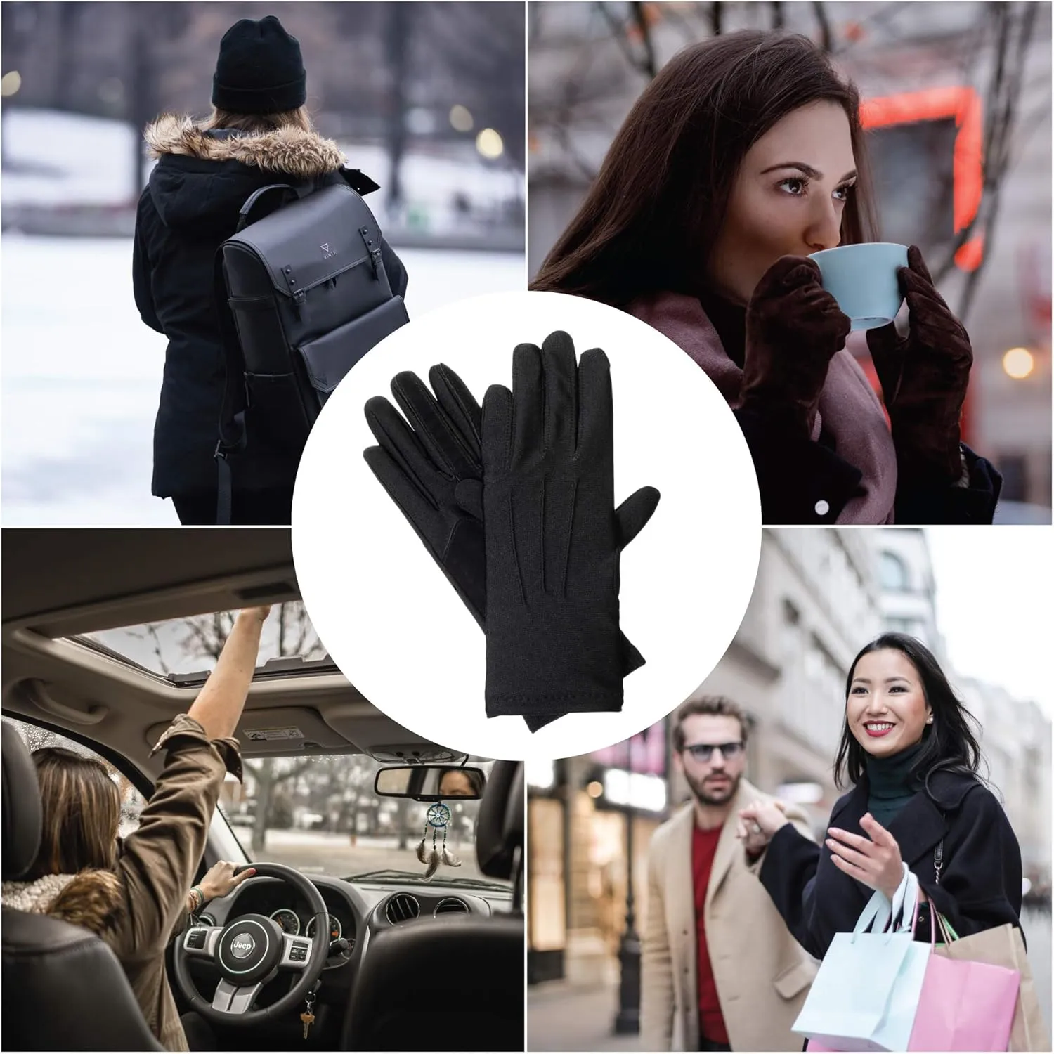isotoner Women's Spandex Cold Weather Stretch Gloves With Warm Fleece Lining