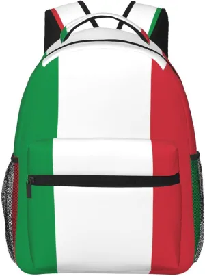 Italian flag Backpack, suitable for light travel, daily multi-purpose bag, suitable for commuting, cycling, work