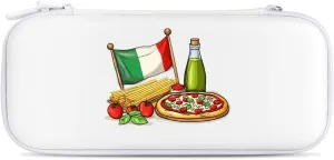 Italian Food Theme Compatible with Switch Carrying Case Hard Travel Game Bag Pouch with 15 Games Accessories