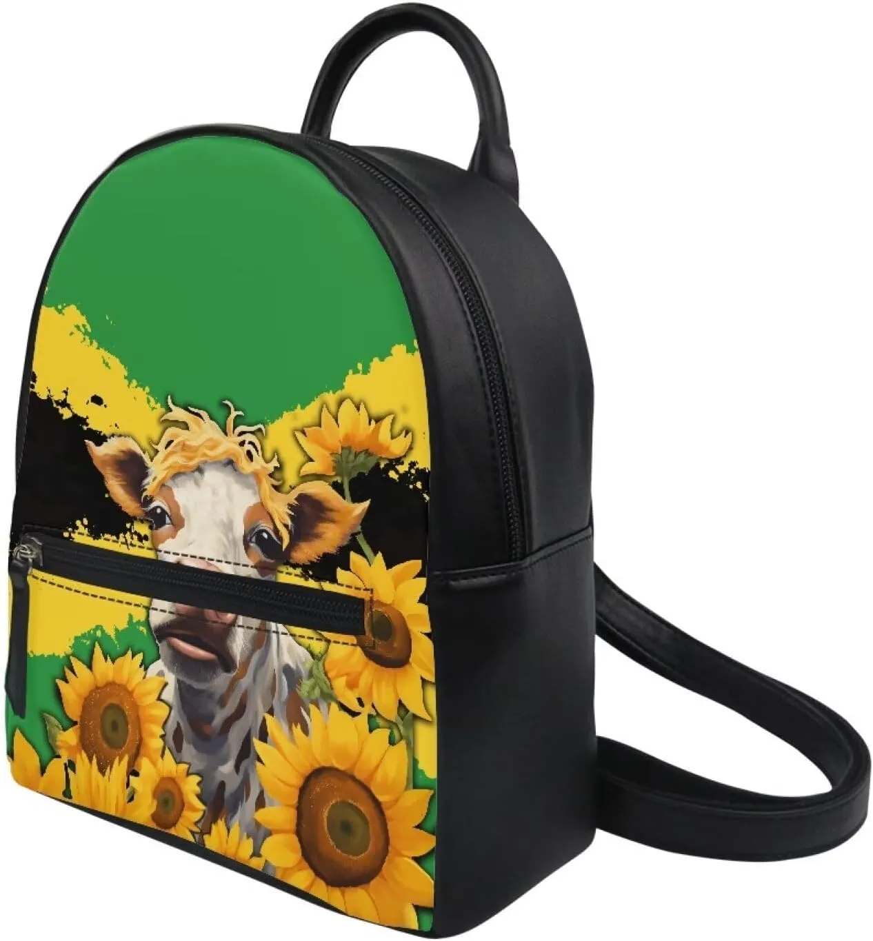 Jamaican Flag Mini Backpack for Girls Cattle Small Backpack Purse for Women Teens Kids School Travel Leather Shoulder Purse Bag Chic Mini Backpack for Young