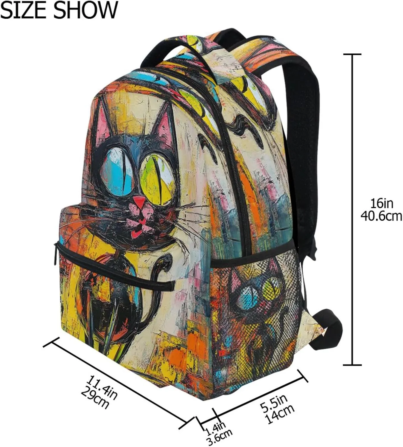 JSTEL Kid Cat Backpack,Elementary School Backpack Cat Kid Bookbag for Boy Girl Ages 5 to 13,04