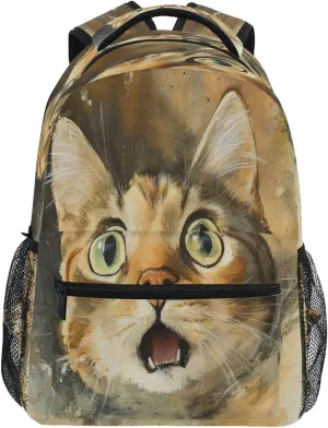 JSTEL Kid Cat Backpack,Elementary School Backpack Cat Kid Bookbag for Boy Girl Ages 5 to 13,08