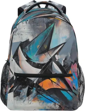 JSTEL Kid Graffiti Art Backpack,Elementary School Backpack Graffiti Art Kid Bookbag for Boy Girl Ages 5 to 13,01