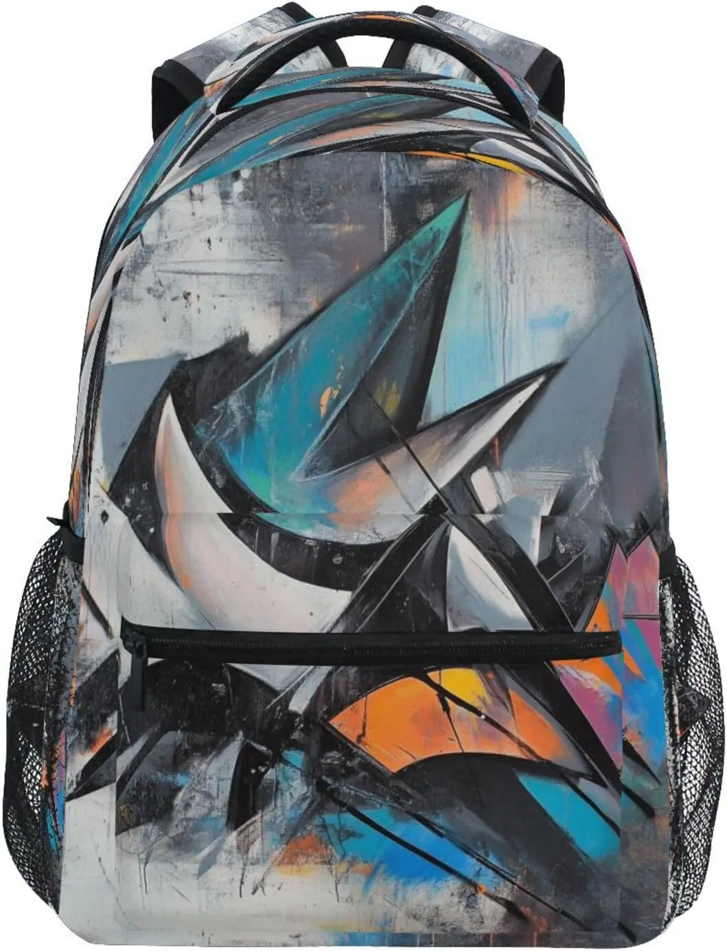 JSTEL Kid Graffiti Art Backpack,Elementary School Backpack Graffiti Art Kid Bookbag for Boy Girl Ages 5 to 13,01
