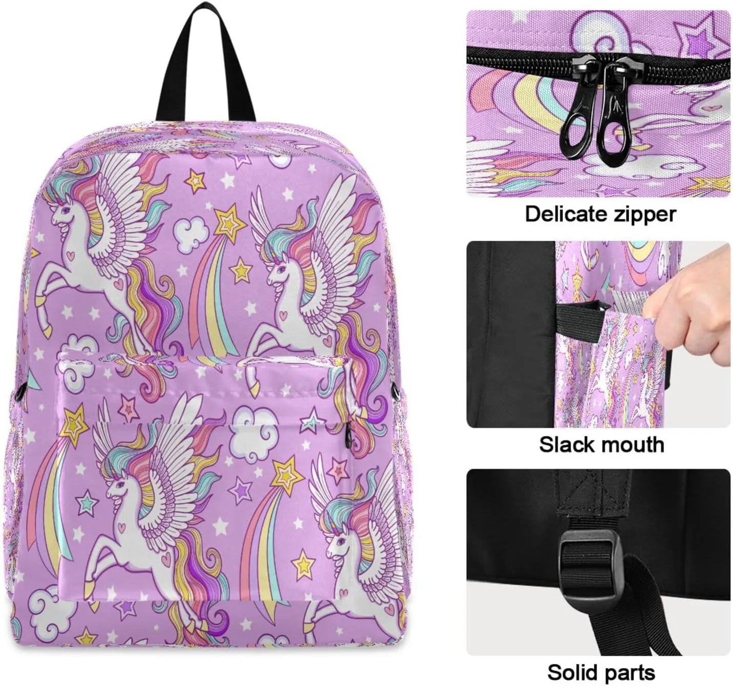 JSTEL Unicorn Backpack for School Elementary,Kid Bookbag Unicorn Toddler Backpack Teenager School Backpack