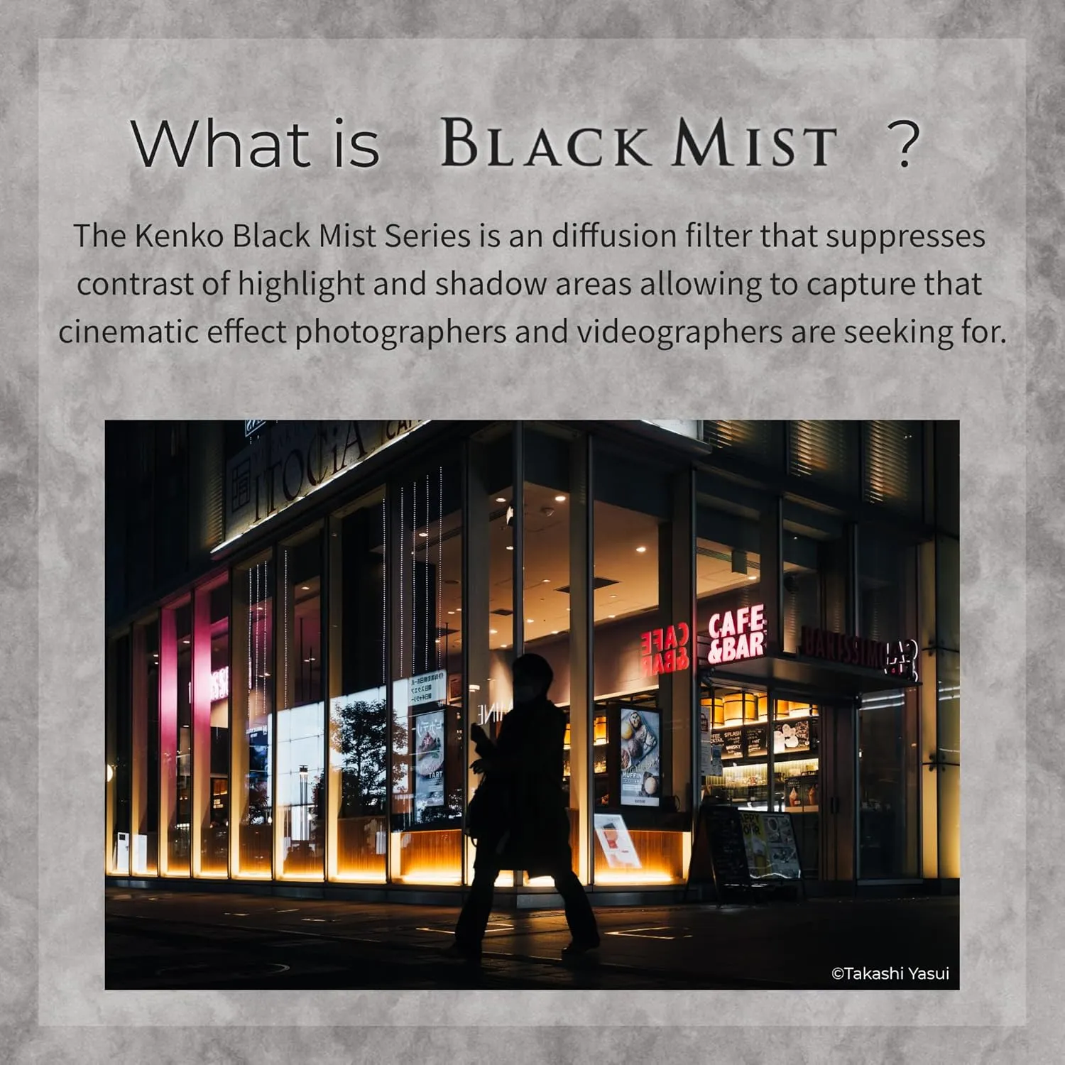 Kenko Lens Protection & Soft Effect Filter Black Mist Protector φ49mm, Multi-coted, 0.25 Soft Effect, for That Perfect Cinematic Scene, Made in Japan 825594