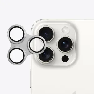 Kenko Smartphone Lens Protector for iPhone 15Pro / 15Pro Max Silver, Tempered Glass, 95% High-Transmission Rate, Water Repellent &Anti-Fingerprint Coating, Colored Aluminum 799819