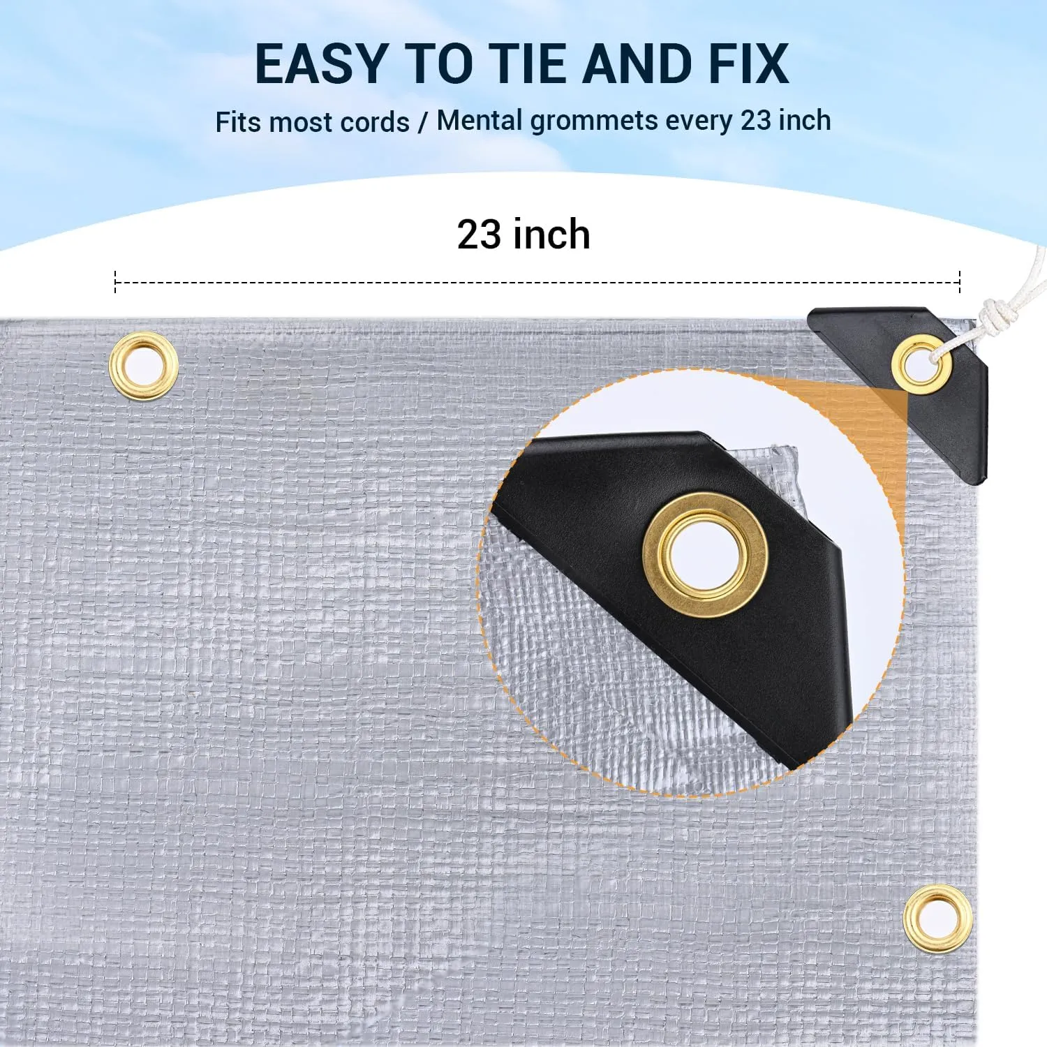 Keten Tarps Heavy Duty Waterproof 16X20 Feet, Extra Thick 16 Mil, Tear & Fade Resistant, 100% UV Blocking, Outdoor Tarp with Reinforced Grommets for Roof, Camping, Patio, Pool, Boat(Silver/Black)