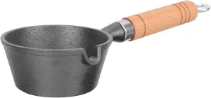 KICHOUSE Skillet with Long Handle Portable Oil Heating Pan Small Frying Pot for Eggs Cooking for Home Camping and Outdoor Use