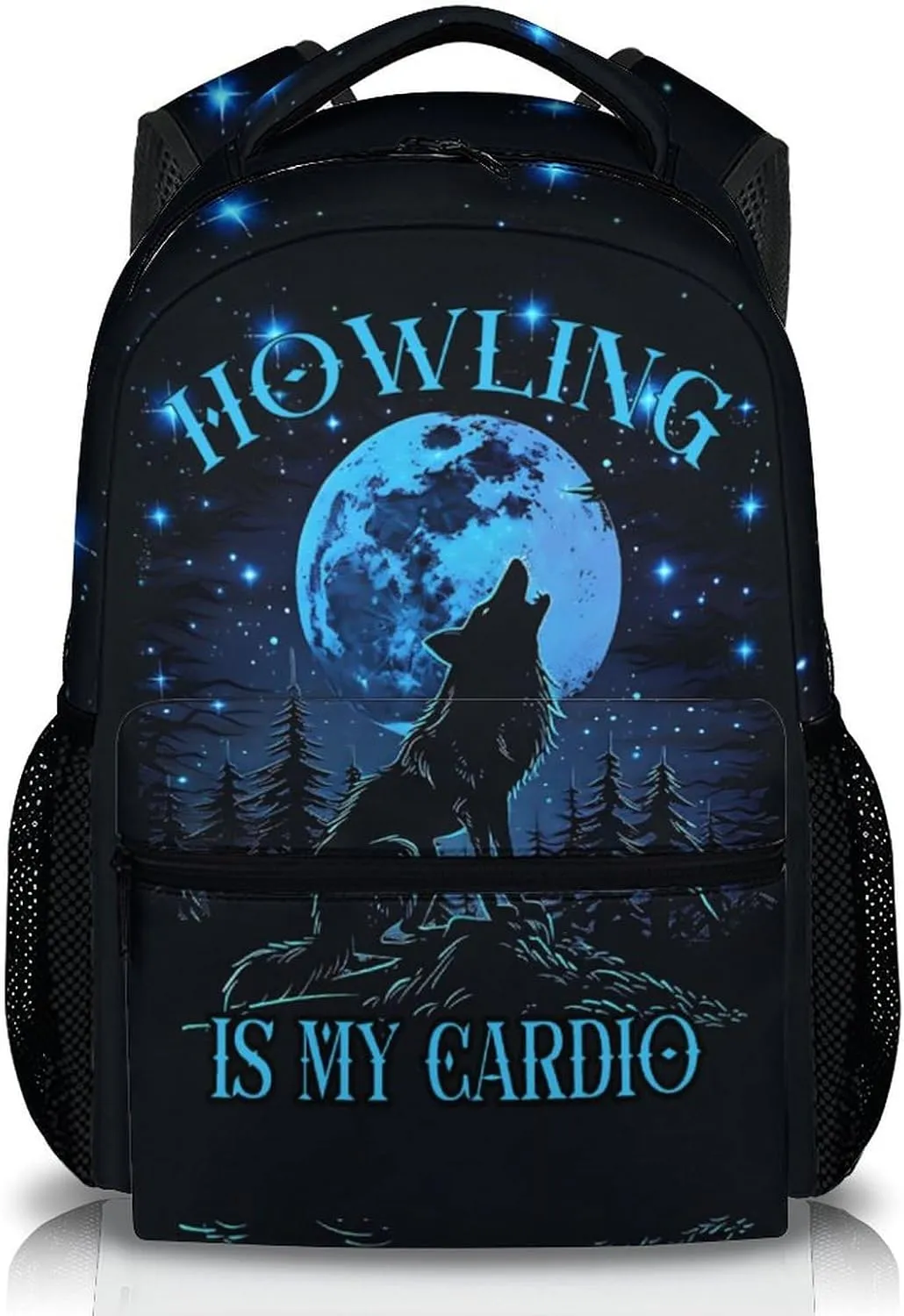 Kids Backpack for Boys Girls, Cool Wolf Bookbag, 17 Inch Casual Schoolbag for Gift, Large Capacity Bookbags for Preschool Elementary Kindergarten School Travel