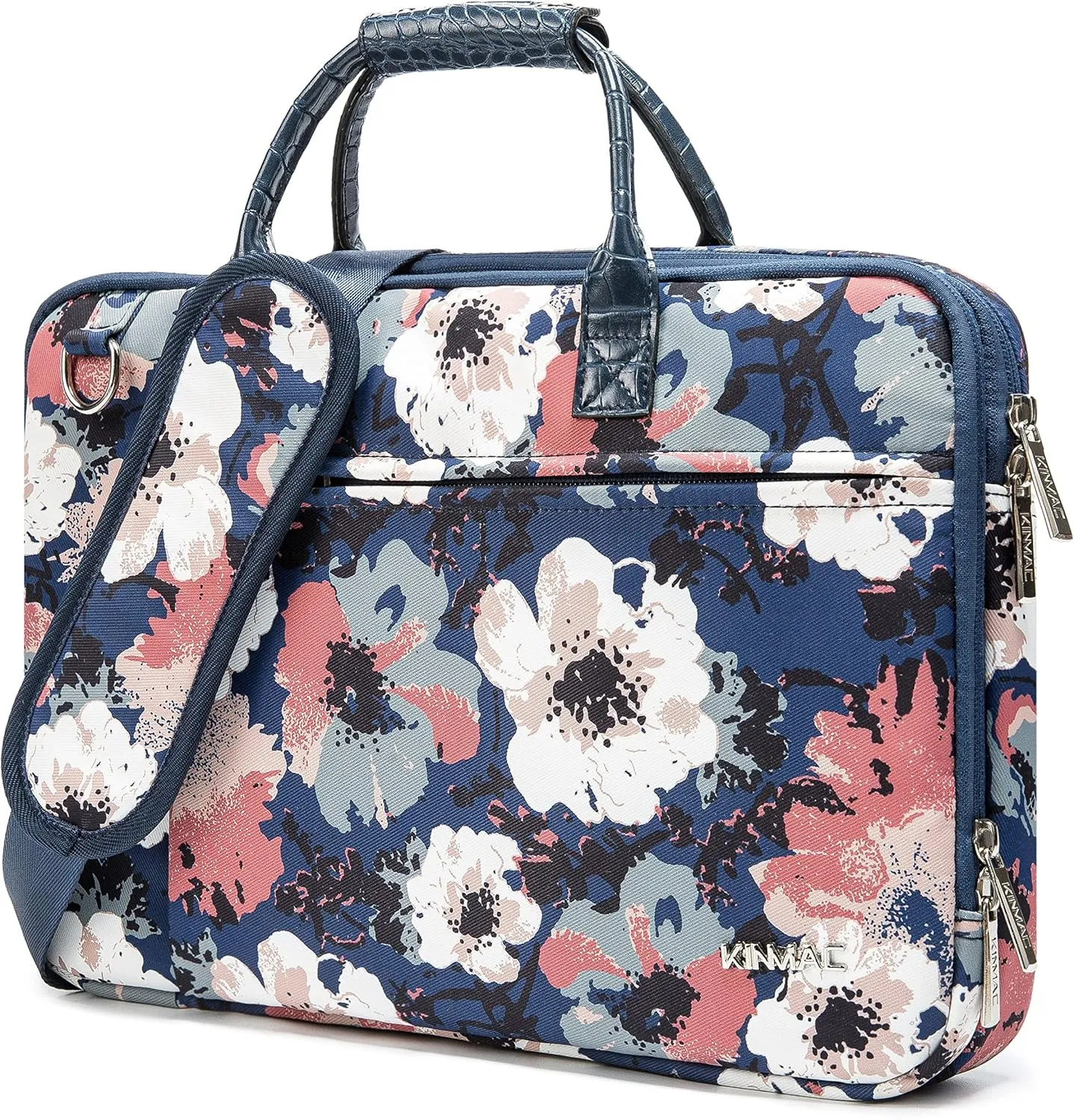 Kinmac Briefcase with 360° Protective Full Cushioned Laptop Compartment fit 13 inch-14 inch Laptop Computer (Camellia)