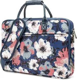 Kinmac Briefcase with 360° Protective Full Cushioned Laptop Compartment fit 13 inch-14 inch Laptop Computer (Camellia)