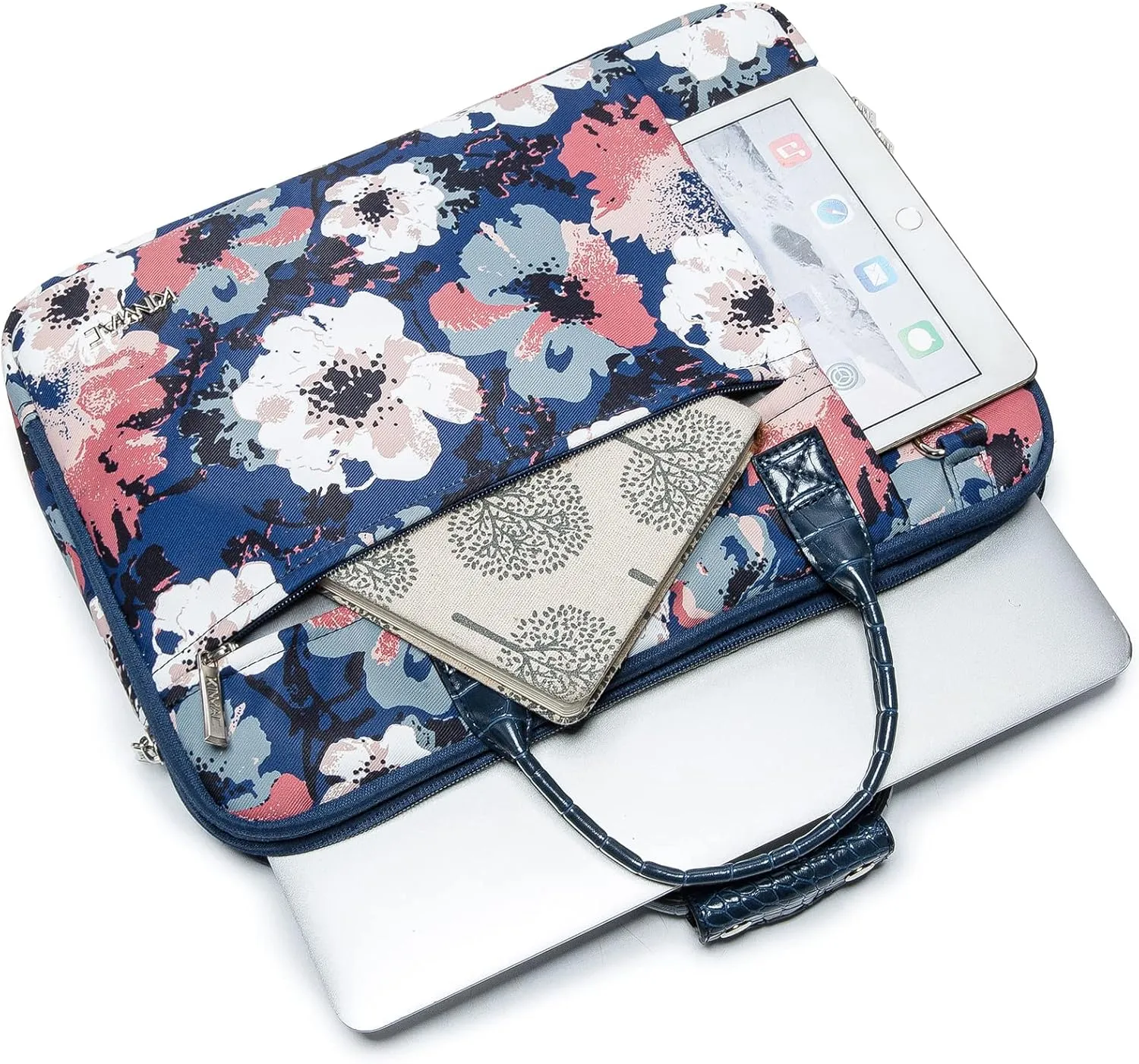 Kinmac Briefcase with 360° Protective Full Cushioned Laptop Compartment fit 13 inch-14 inch Laptop Computer (Camellia)
