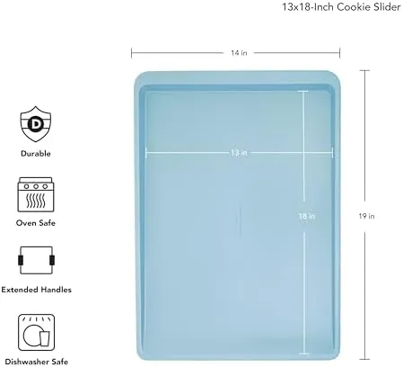 KitchenAid 13x18in Nonstick Aluminized Steel Cookie Slider, Mineral Water