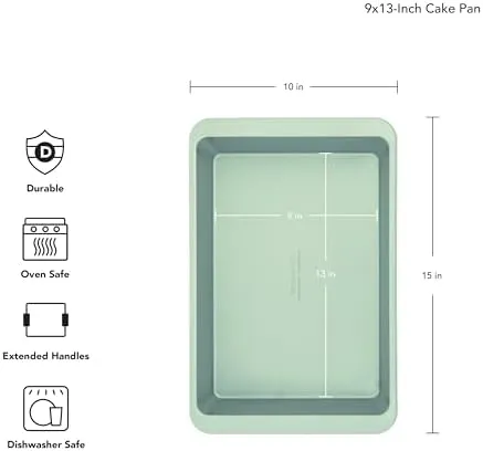KitchenAid 9x13in Nonstick Aluminized Steel Cake Pan, Pistachio