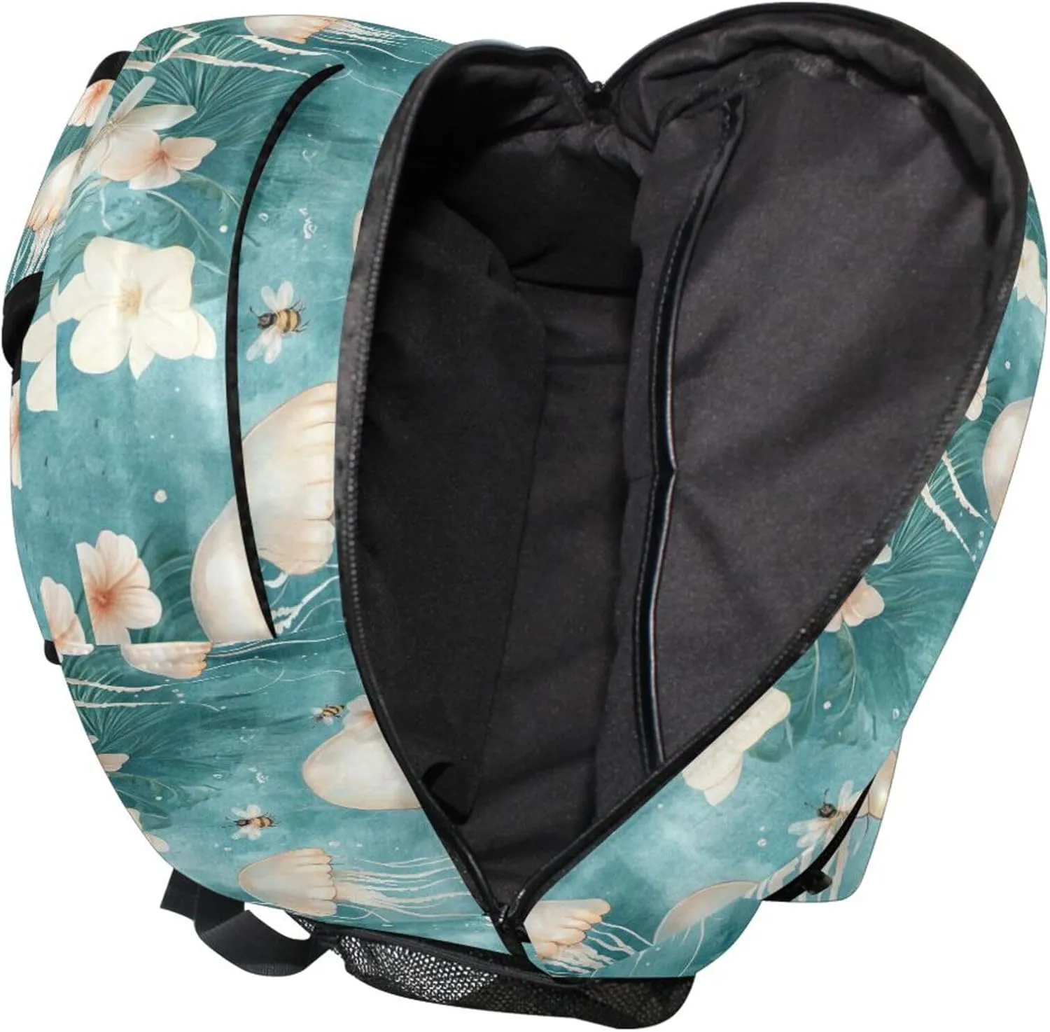 KLL Backpacks for Teenager Waterproof Carry On Backpacks with Chest Strap Gift Men & Women Cute Jellyfish Teal