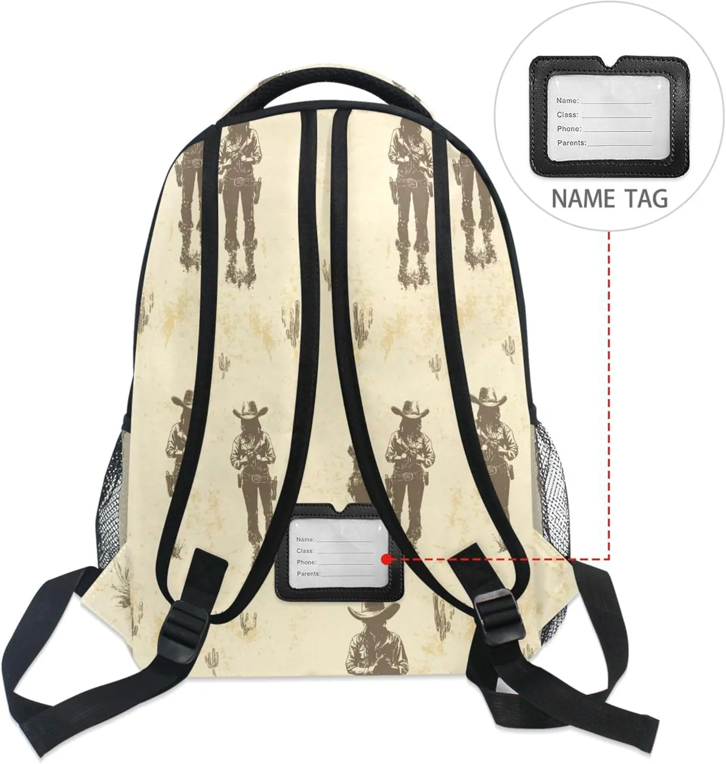 KLL Backpacks for Women Men Fashion Sports Backpack with Chest Strap for College Work Western Cowboy Beautiful Cowgirl
