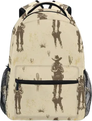 KLL Backpacks for Women Men Fashion Sports Backpack with Chest Strap for College Work Western Cowboy Beautiful Cowgirl