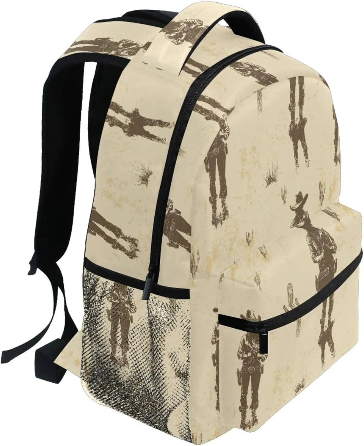 KLL Backpacks for Women Men Fashion Sports Backpack with Chest Strap for College Work Western Cowboy Beautiful Cowgirl