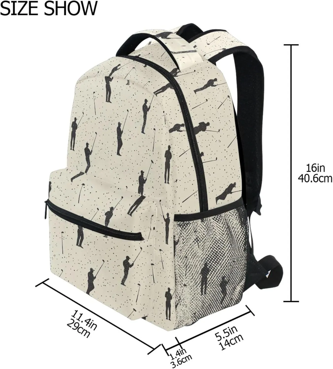 KLL Cool Backpacks for Unisex Adult Fashion Travel Laptop Backpack with Chest Strap Gift Men & Women Golf