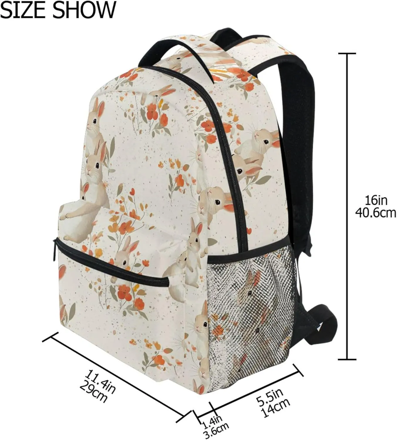 KLL Cute Backpack for Teens Boys Girls Fashion Business Work Bag with Chest Strap for Travel Trip Parents' Day Rabbit Family
