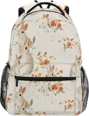 KLL Cute Backpack for Teens Boys Girls Fashion Business Work Bag with Chest Strap for Travel Trip Parents' Day Rabbit Family
