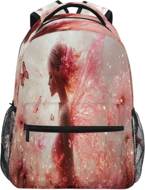 KLL Sport Backpack for Men and Women Fashion Personal Backpack with Chest Strap for Business Work College Travel Trip Flower Fairy Environment Butterflies