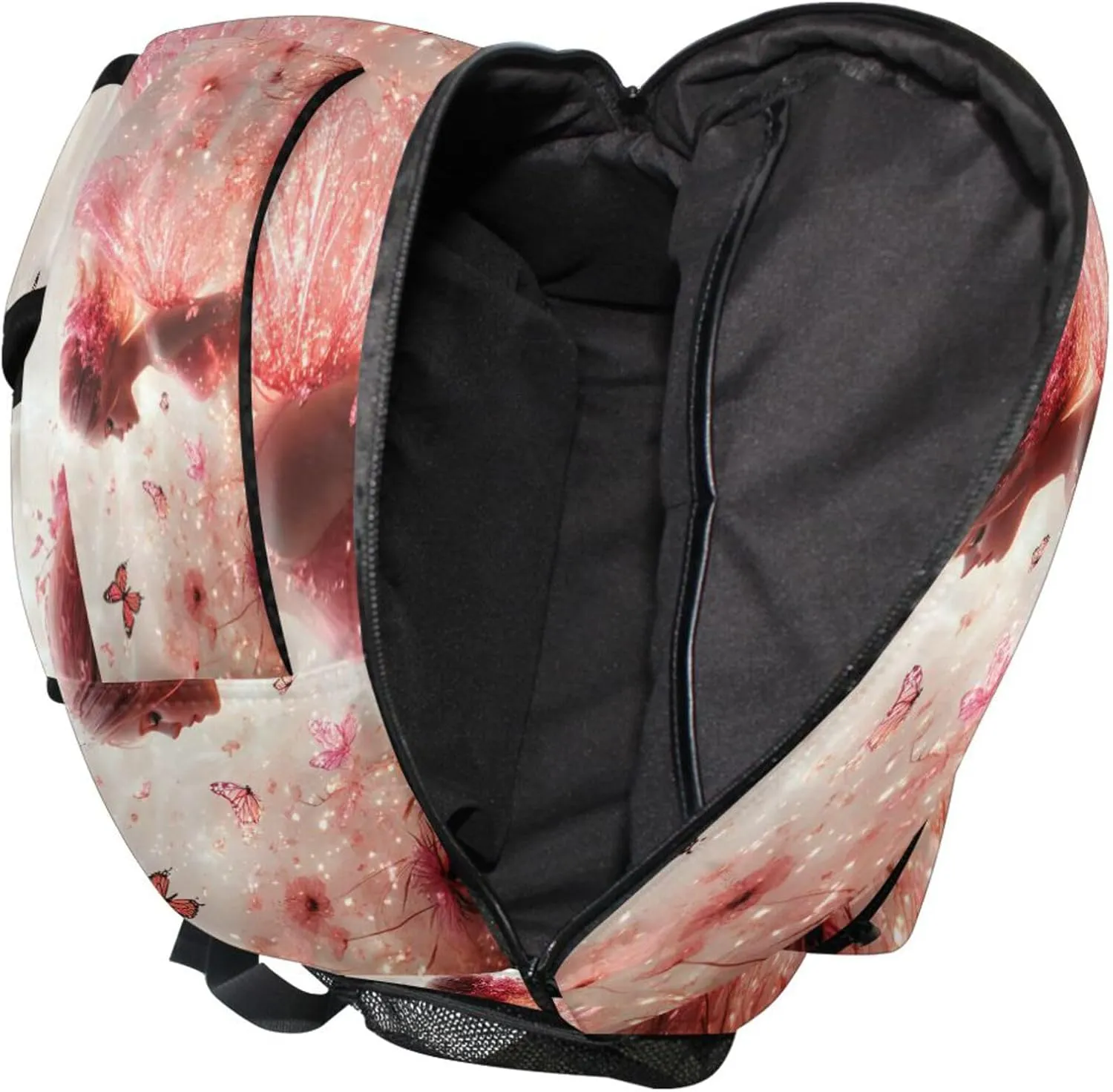 KLL Sport Backpack for Men and Women Fashion Personal Backpack with Chest Strap for Business Work College Travel Trip Flower Fairy Environment Butterflies