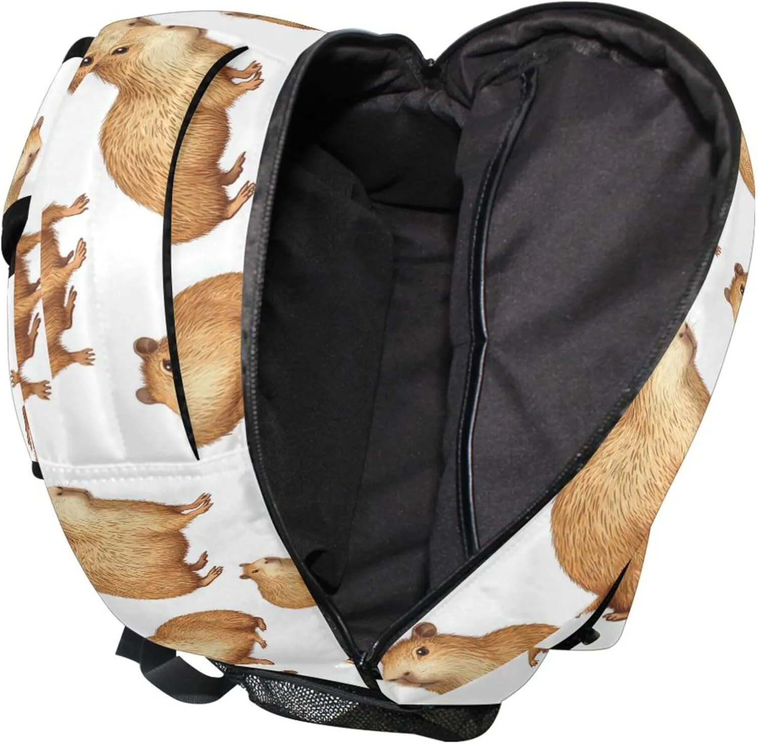 KLL Sport Backpack for Teens Boys Girls Waterproof Business Work Bag with Chest Strap for Travel Trip Beauty Capybara White